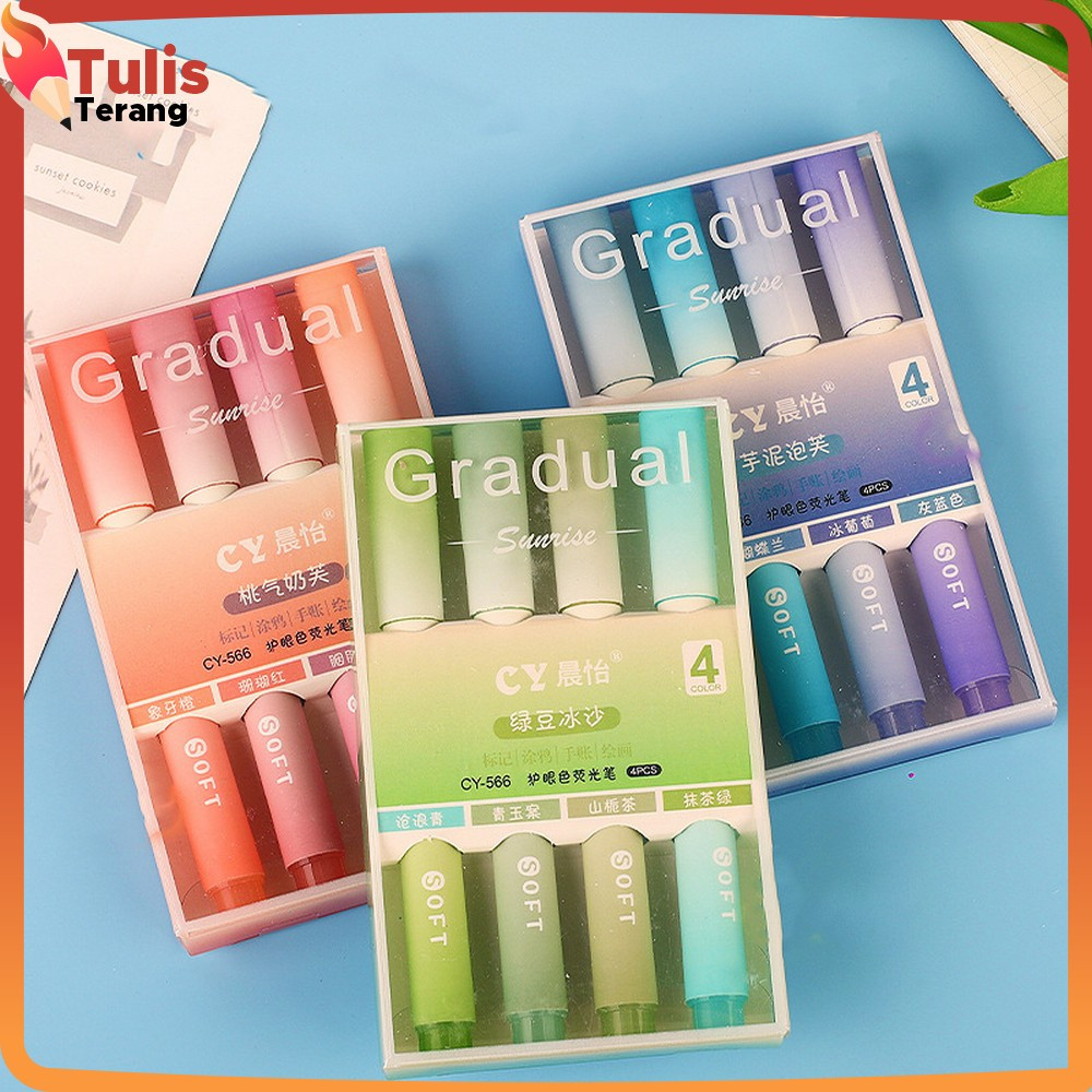 

Spidol Pen Marker Warna Gradasi Painting Multifungsi / Highlighter Pastel Penanda Teks Set 4IN1 Alat Tulis Sekolah / Textliner Stasionary Tulis Terang A55