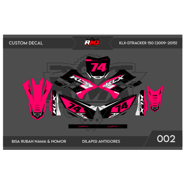 DECAL STICKER KLX 150 S/L (002) DEKAL STIKER DTRACKER 150 LAMA FULLBODY 2009 2010 2011 2012 2013 201