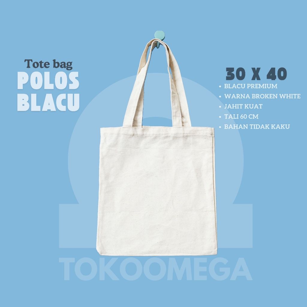TOTEBAG POLOS BLACU UKURAN 30x40