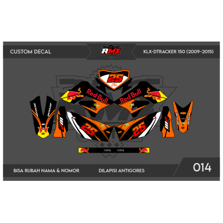DECAL STICKER KLX 150 S/L (014) DEKAL STIKER DTRACKER 150 LAMA FULLBODY 2009 2010 2011 2012 2013 201