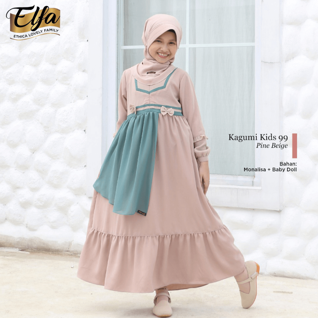 ETHICA | DRESS GAMIS ANAK KAGUMI KIDS 99 PINE BEIGE D40P