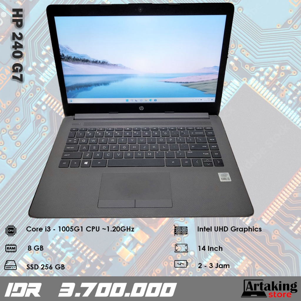 HP 240 G7 - Core i3 - Gen 10 th - SSD 256 GB