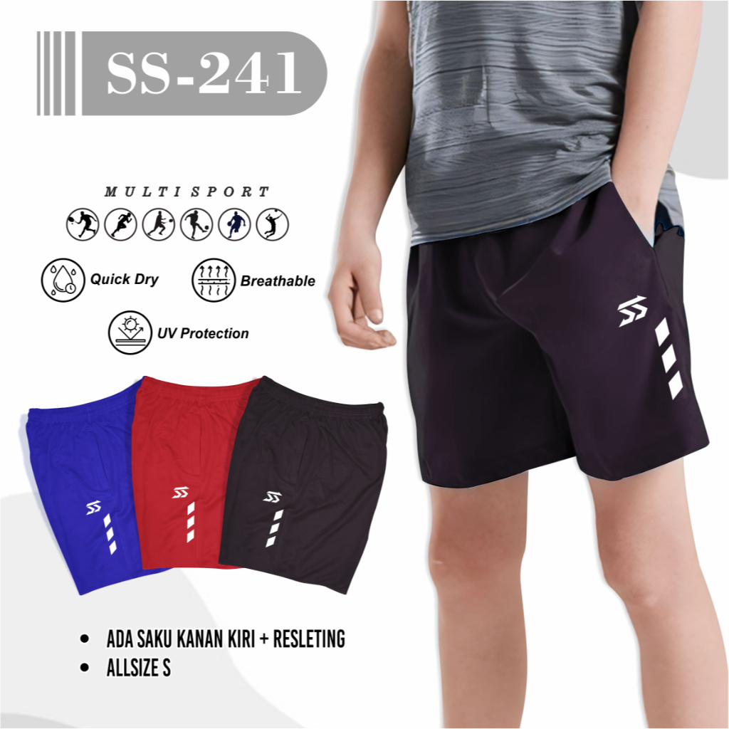 Celana pendek anak hitam merah biru celana anak tanggung bawahan olahraga anak short pants junior ce