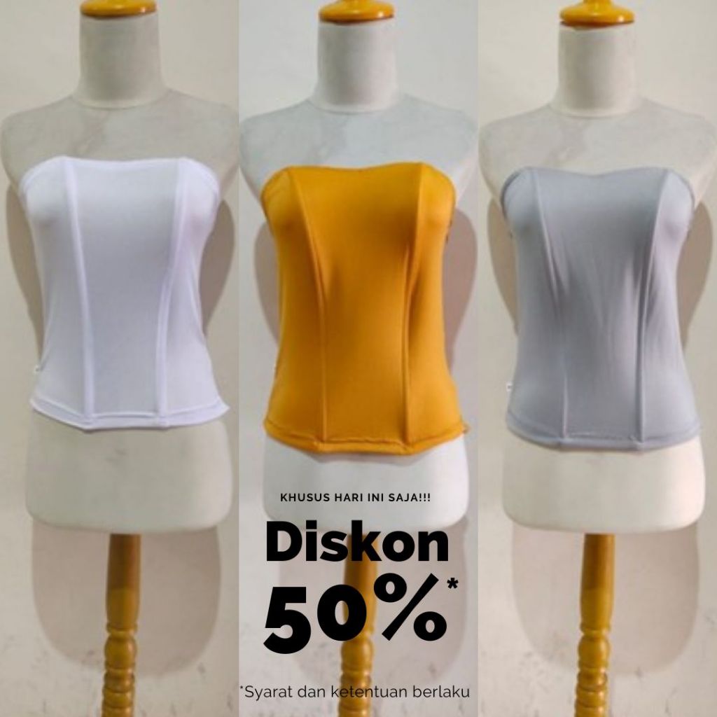 Torso Kaos / Daleman Kebaya / Bustier / Kemben Aneka Pilihan Warna
