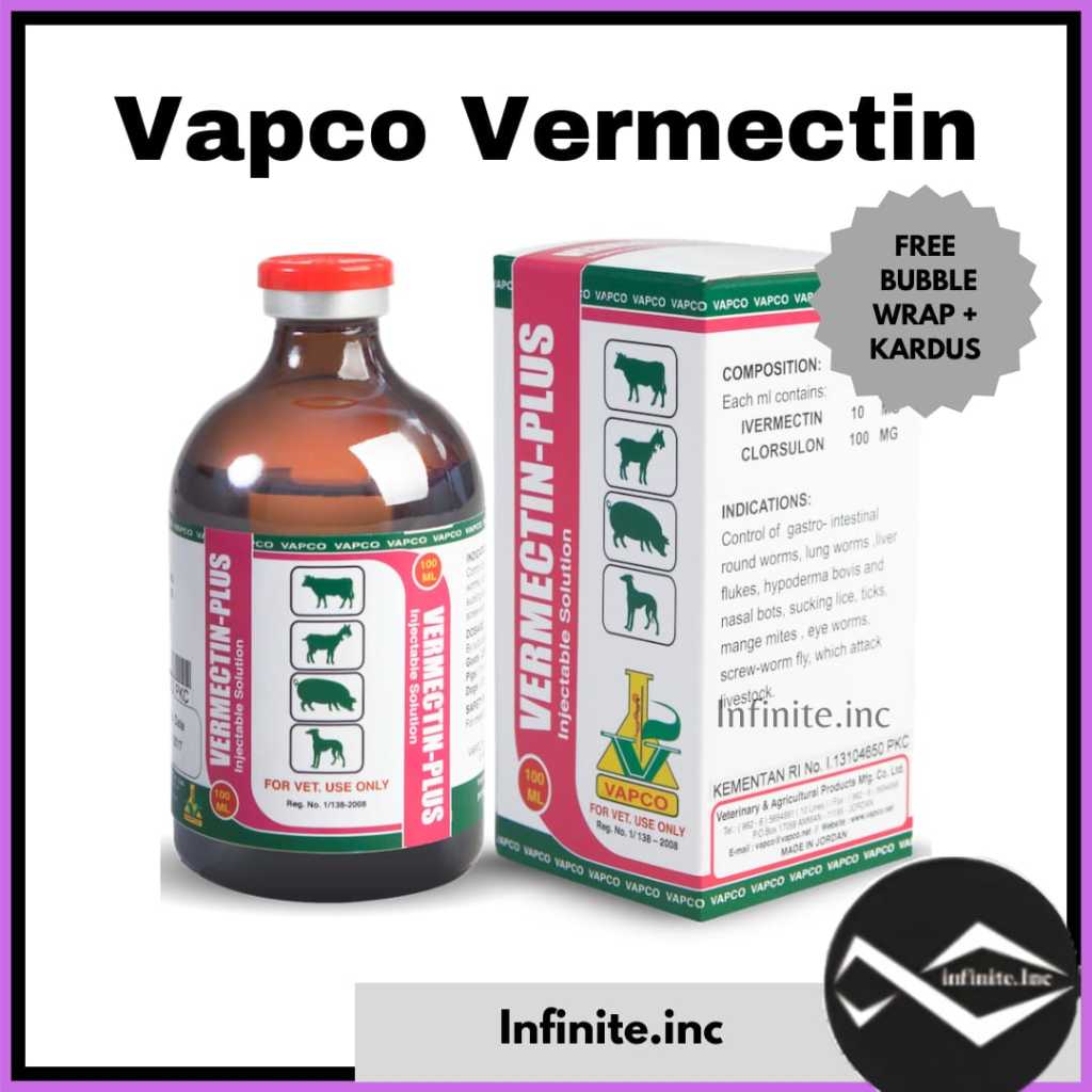 VAPCO VERMECTIN PLUS 100 Ml - Obat Cacing Hewan MIRIP IVOMEC SUPER