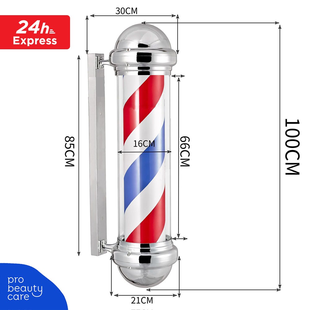 Barber Pole Lampu Barber Tiang Pangkas Rambut Lampu Cukur Barber