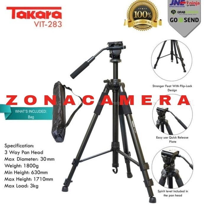 Takara VIT-283 VIT 283 Video Tripod Professional Photo/ Video Tripod Pen Head Vit283