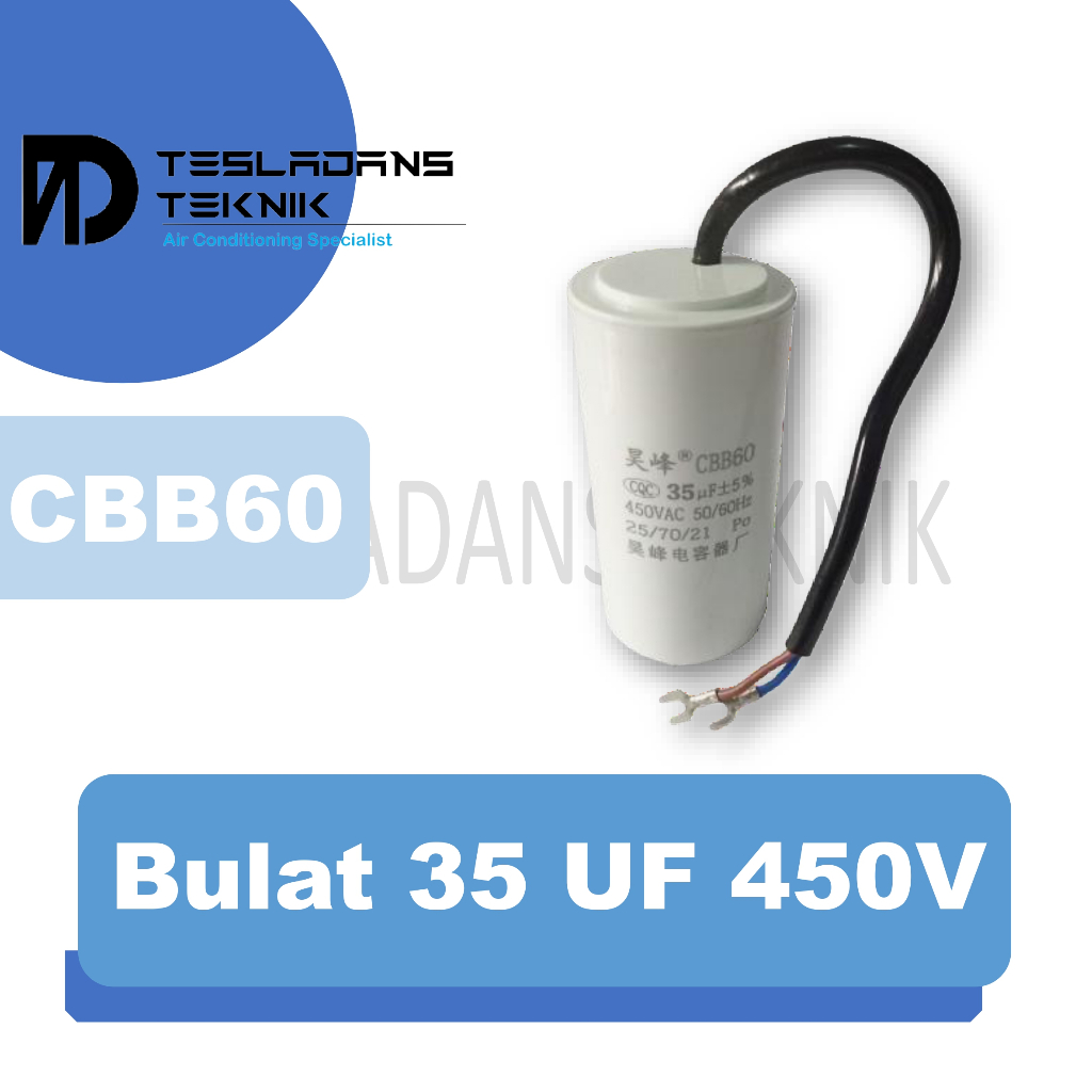 KAPASITOR 35 UF 450V CBB60 BULAT CAPACITOR CBB60 35 MIKRO 450 VOLT