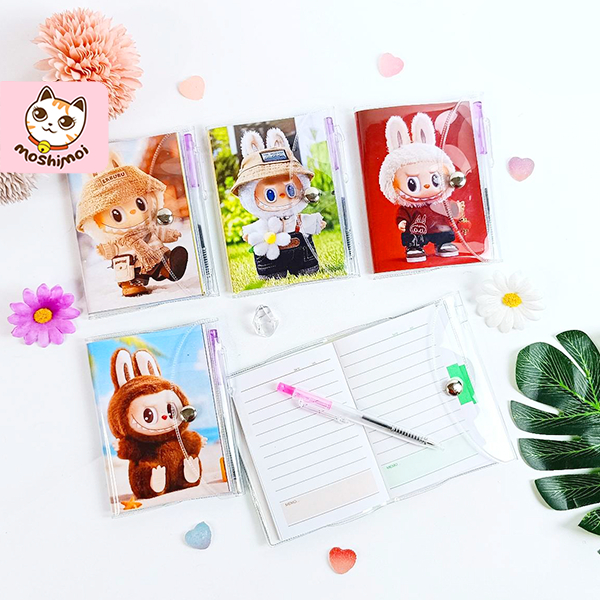 

Notebook / Notes / Notes Sampul Mika Bening LABUBU A7 + Bolpen