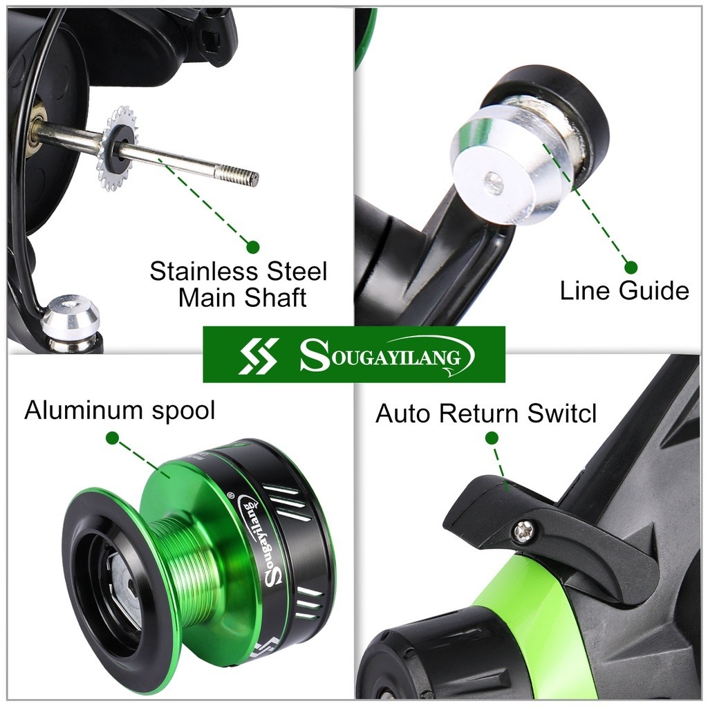 BEST DEALS Sougayilang New Spinning Fishing Reel 2000-6000 Model 13+1BB Fishing Reel dengan Free