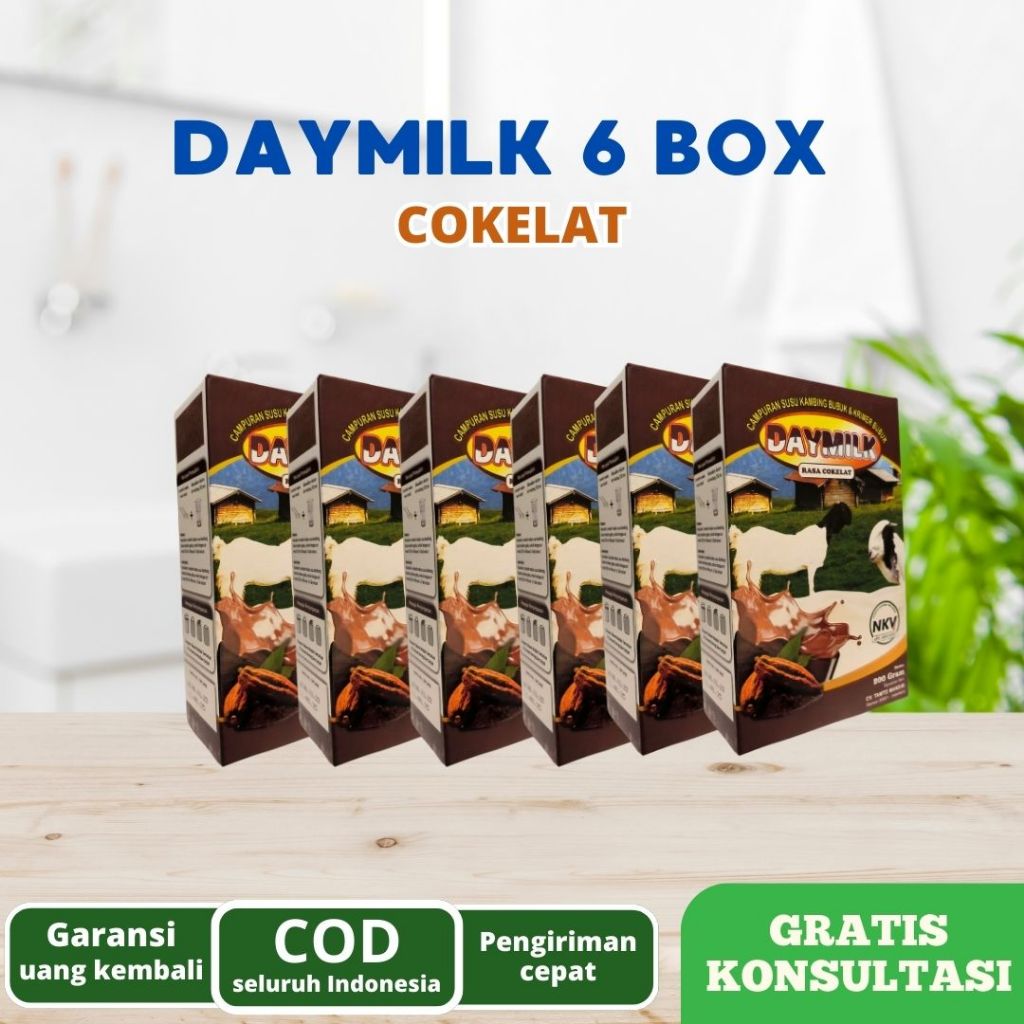 

Daymilk Cokelat| Susu Kambing Etawa Atasi pernafasan & Persendian - 6 Box