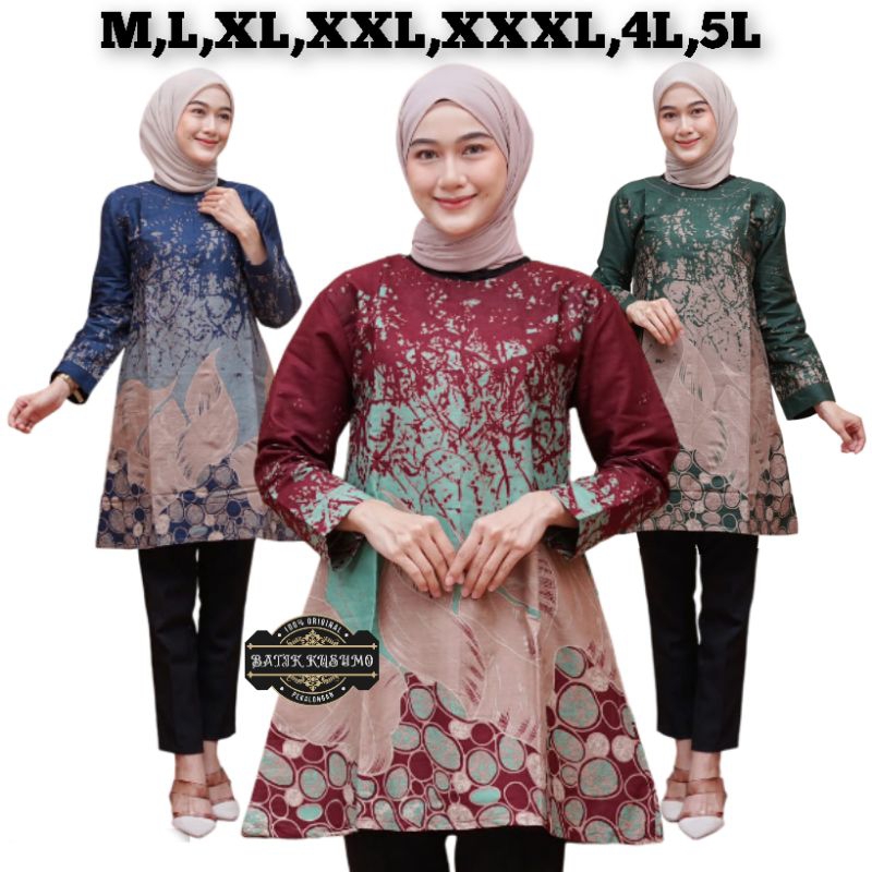 TUNIK BATIK WANITA MODERN/BAJU ATASAN BATIK WANITA/TUNIK BATIK WANITA TERLARIS/TUNIK BATIK WANITA M,