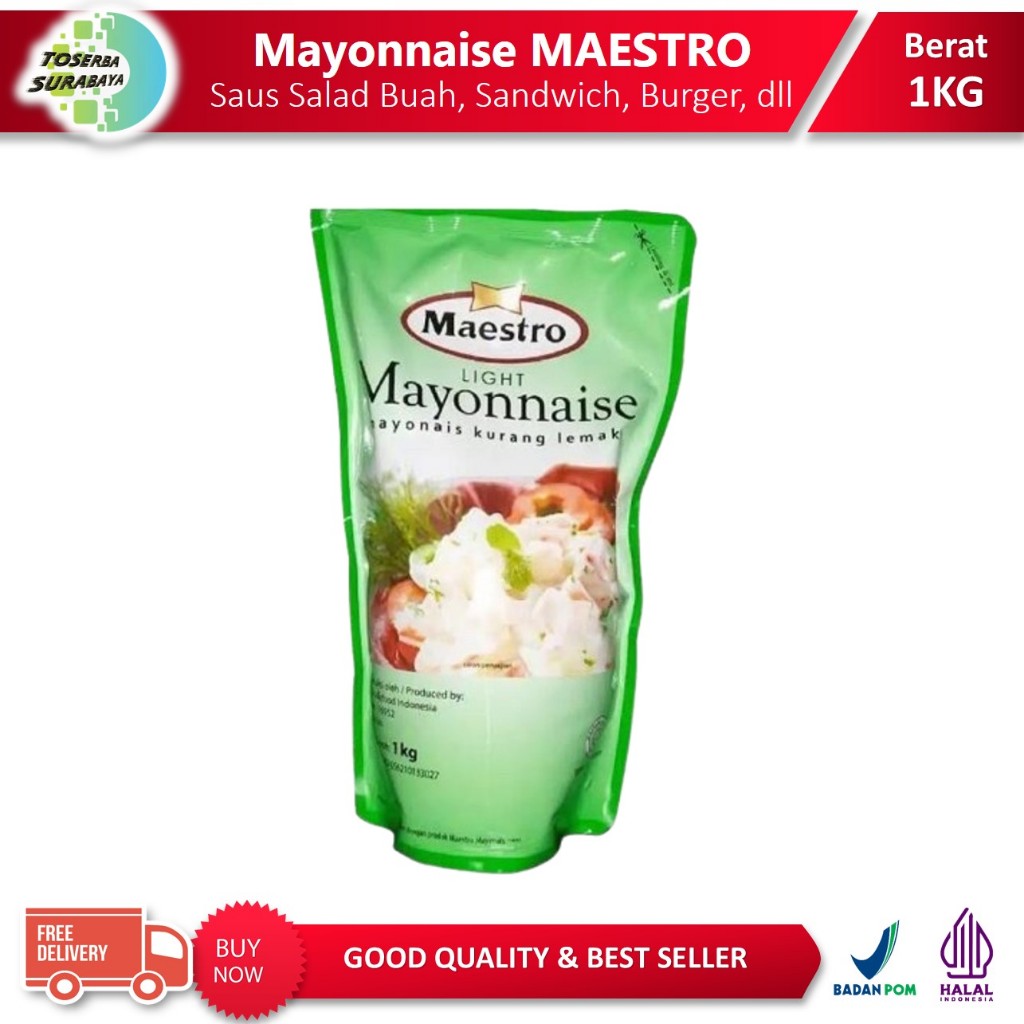 

MAYO MAESTRO Kemasan 1kg / MAYONNAISE / MAYONAIS Maestro Pouch