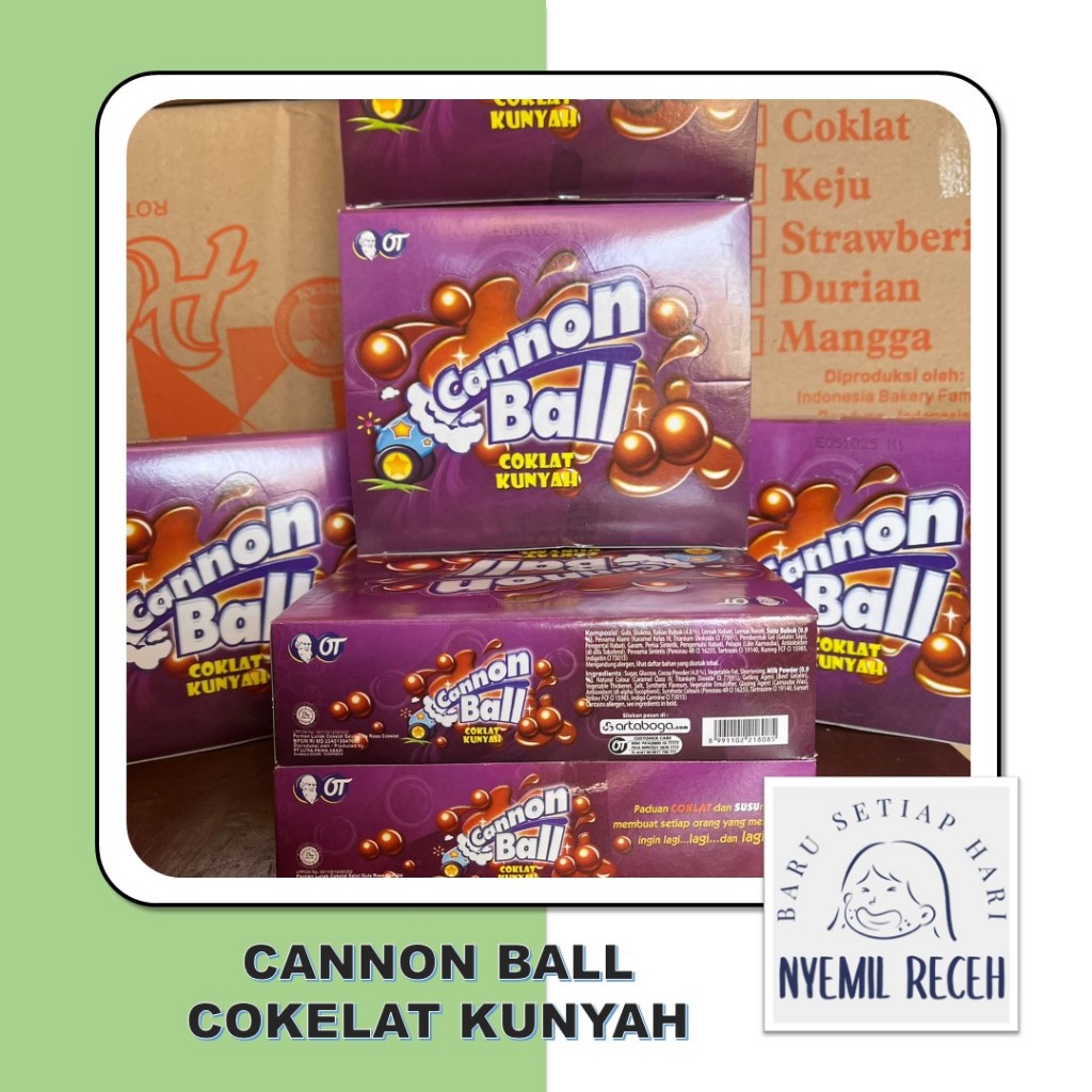 

Cannon Ball Cokelat Kunyah Isi 24pcs x 5,4gr