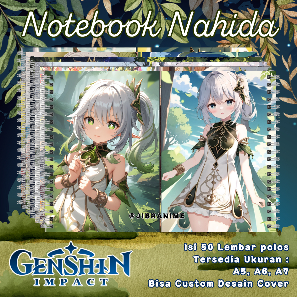 

Note Book Nahida Genshin Impact / Notebook Nahida / Buku Catatan / Bisa Custom
