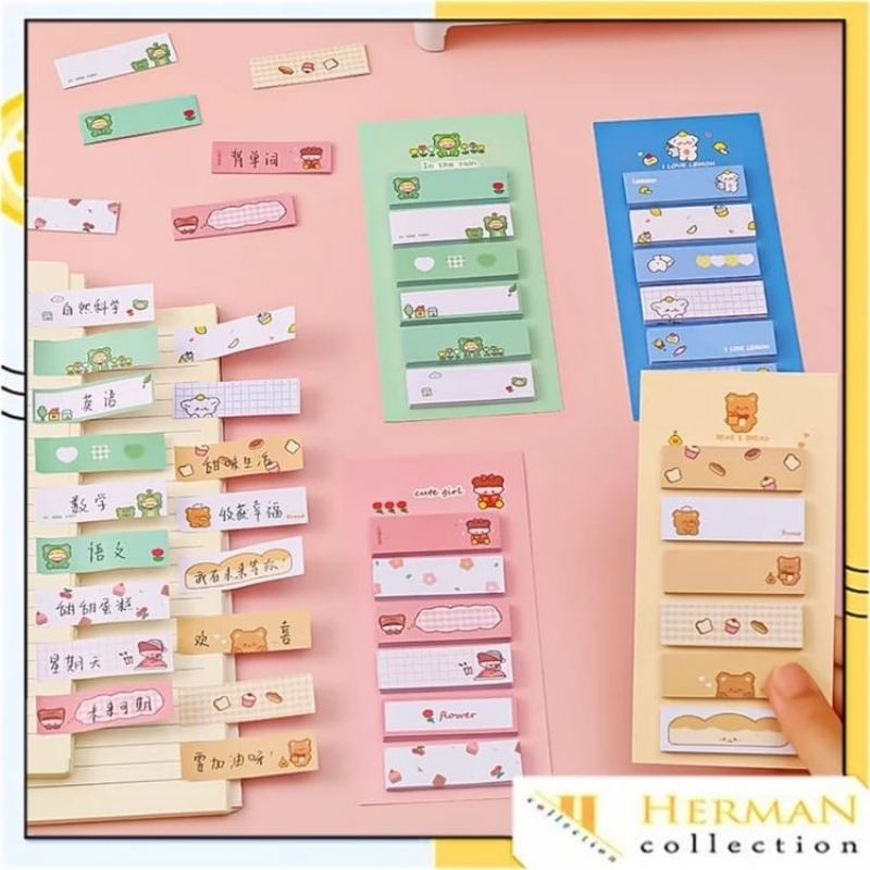 

BS Sticky Notes Lucu 6In 1 Tempelan Kertas Catatan 120 Lembar Karakter
