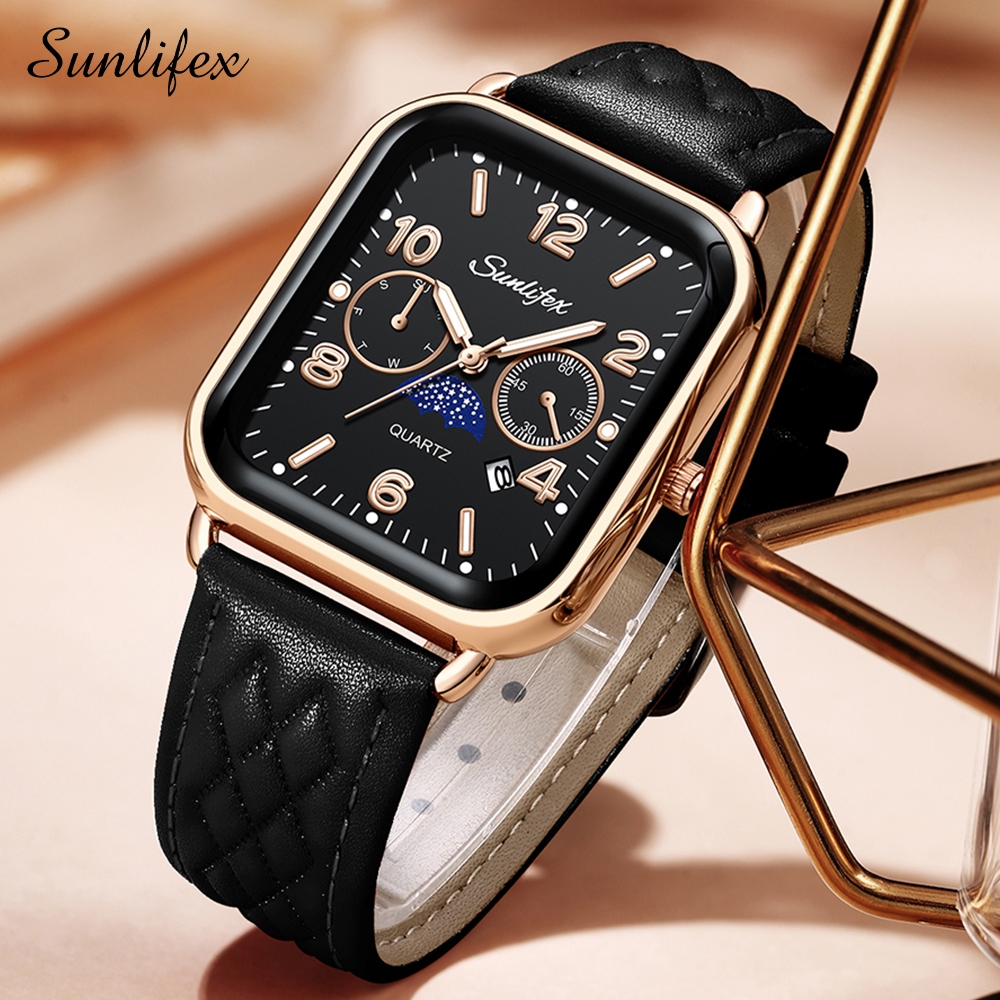 Sunlifex Jam Tangan Wanita 5009 Original Anti Air Kasual Elegan Jam Tangan Cewek