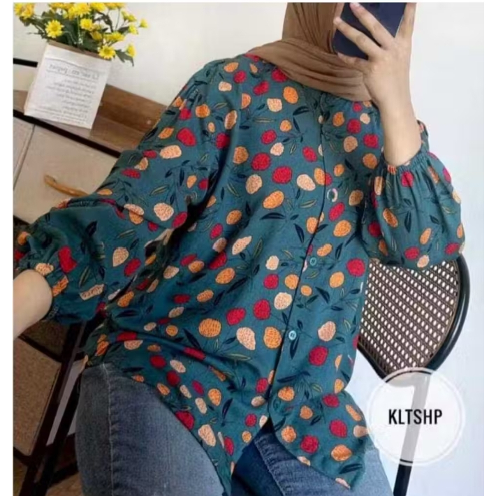 KEMEJA RAYON PREMIUM MOTIF LD 110 // KEMEJA RAYON WANITA PRENIUM TERBARU // ATASAN WANITA TERBARU //