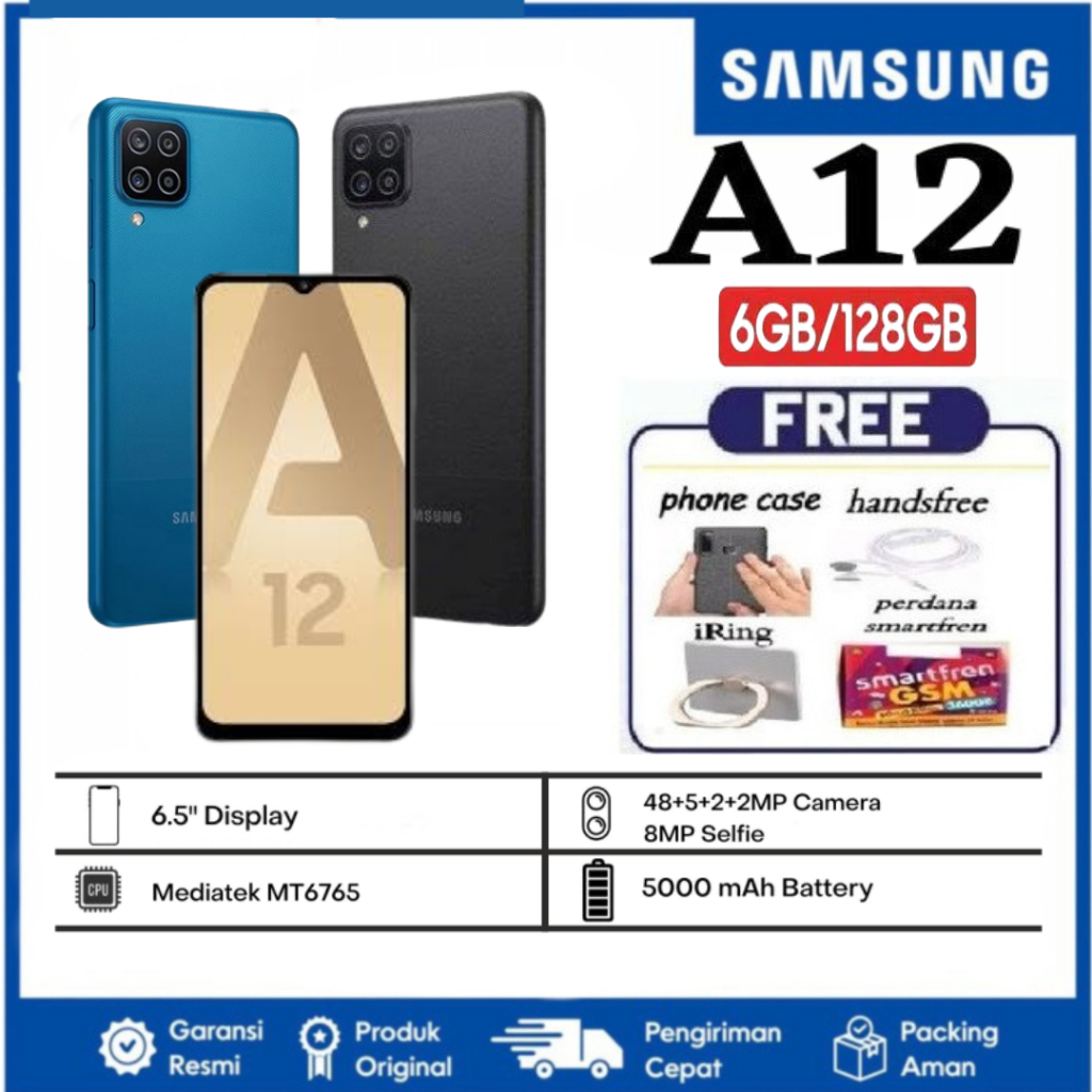 Samsung Galaxy A12 6/128 4/128GB Garansi Resmi