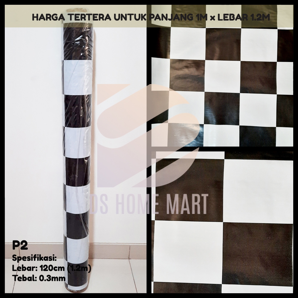 P2 - PER METER Karpet Lantai Tikar Plastik Taplak Meja Vinyl METERAN Lebar 1.2m