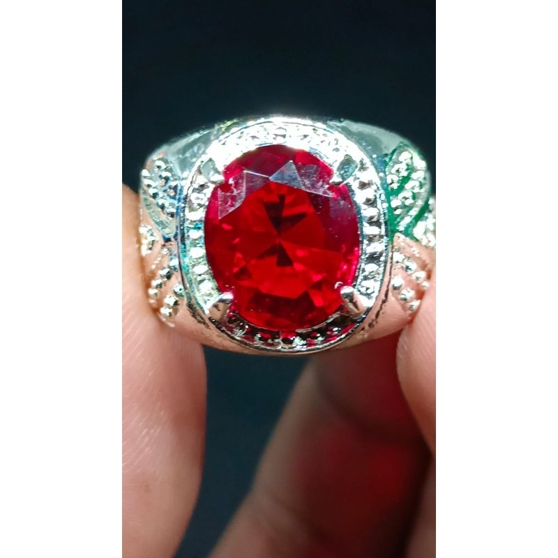 Cincin Batu Merah Siam Cutting