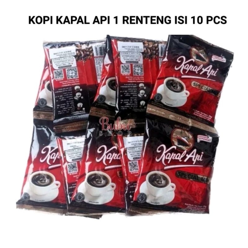 

Kopi kapal api spesial Mix+ Gula 1 renteng isi 10 pcs