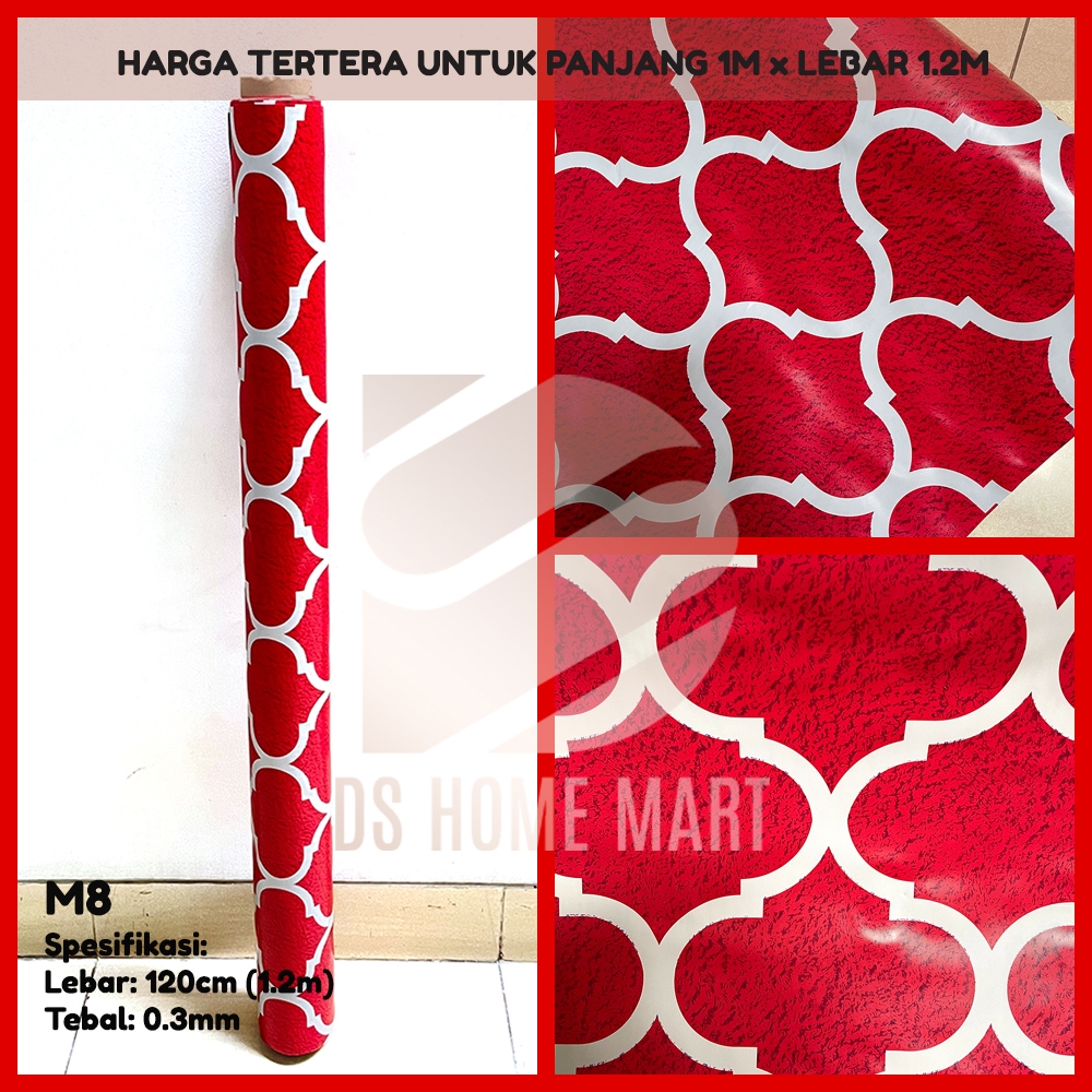 M8 - PER METER Karpet Lantai Tikar Plastik Vinyl METERAN dengan Lebar 1.2m