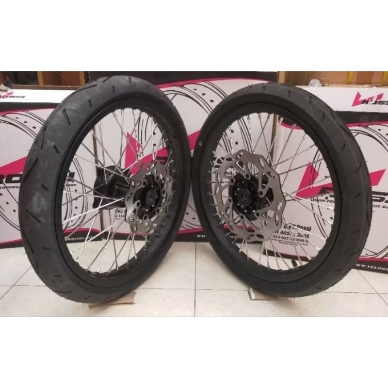 sepaket velg KLX 150 d tracker+ ban luar ring 17 160/185/17 ban UK 80/80/17 90/80/17