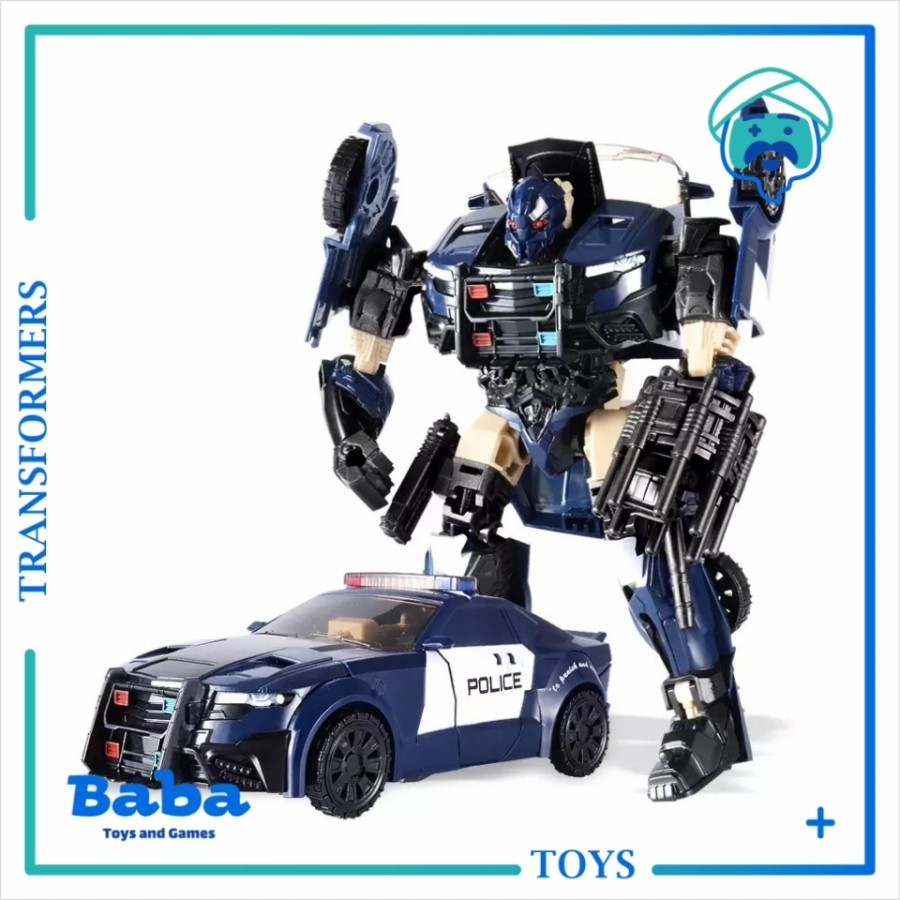 Mainan Robot BMB Transformers Police Barricade Deformation Original