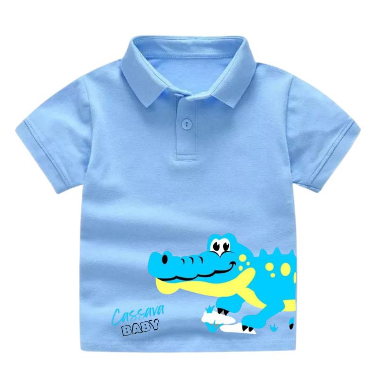 KODE F84L Kaos kerah kemeja anak lakilaki motif crocodile 18 tahun bahan katun asli