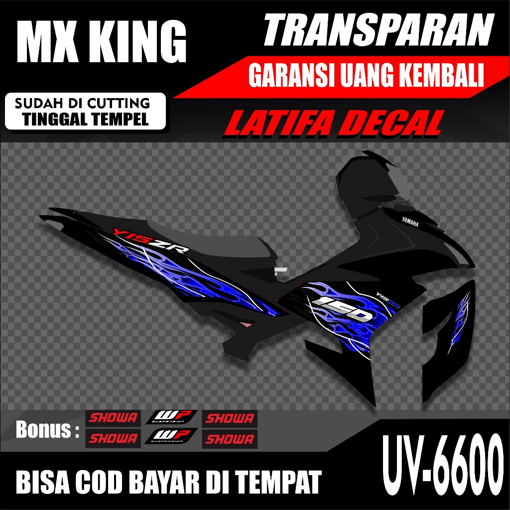 Striping transparan Jupiter MX King Variasi Motif Api Viral