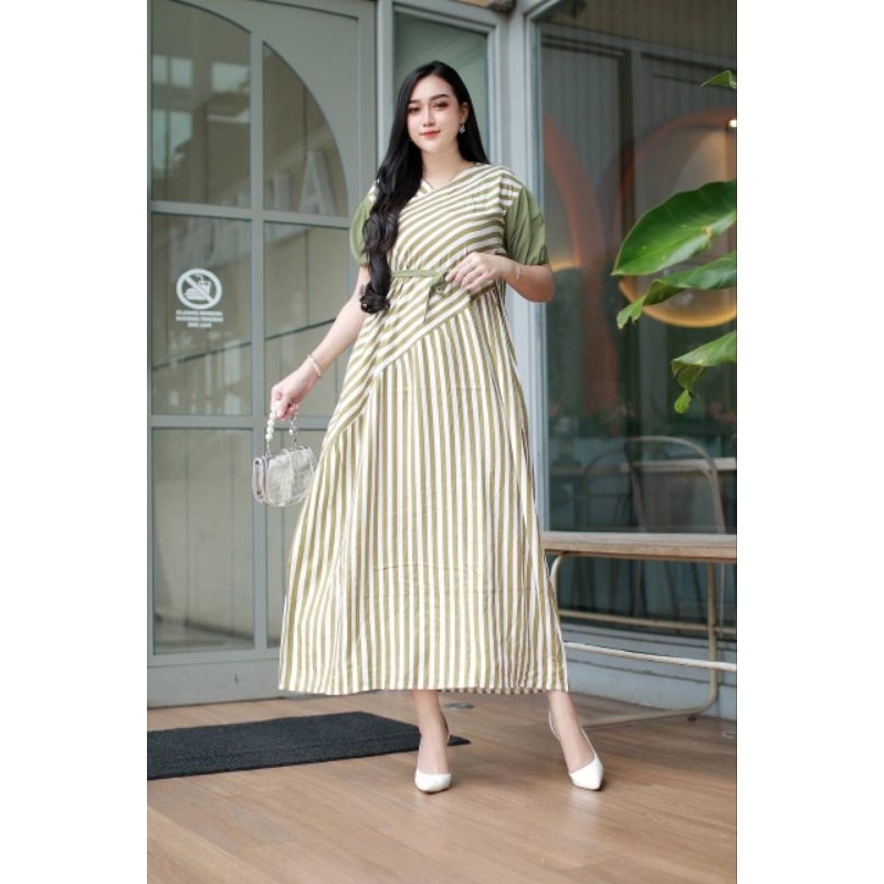 GAMIS/SEKDRESS MILEA DASTER  MOTIF BUNGA/SALUR Longdress