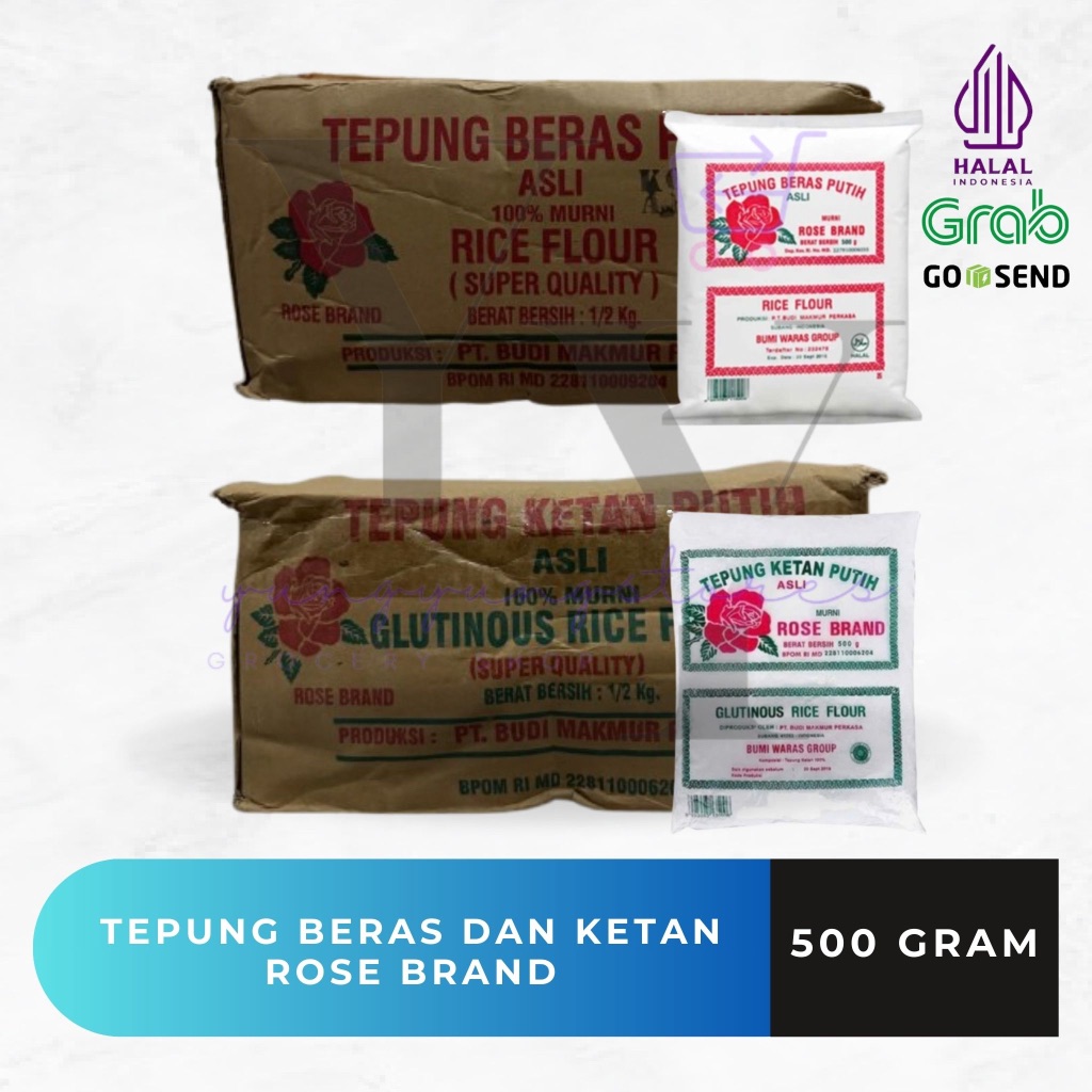 

1 Dus Isi 20 Bungkus Tepung Beras / Ketan Rose Brand 500 gram