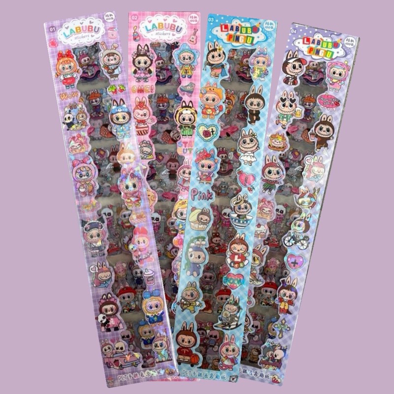 

Sticker Labubu panjang / Stiker labubu viral pack isi 20 lembar / paper stationery labubu kar panjang