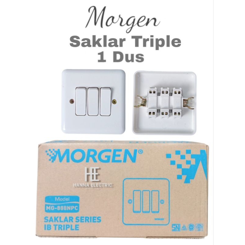 MORGEN Paket 1 Dus Isi 20 Pcs Saklar Triple MG-888