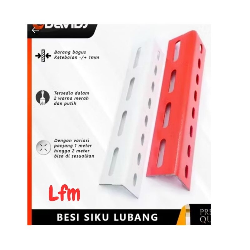 besi siku LF lubang warna merah