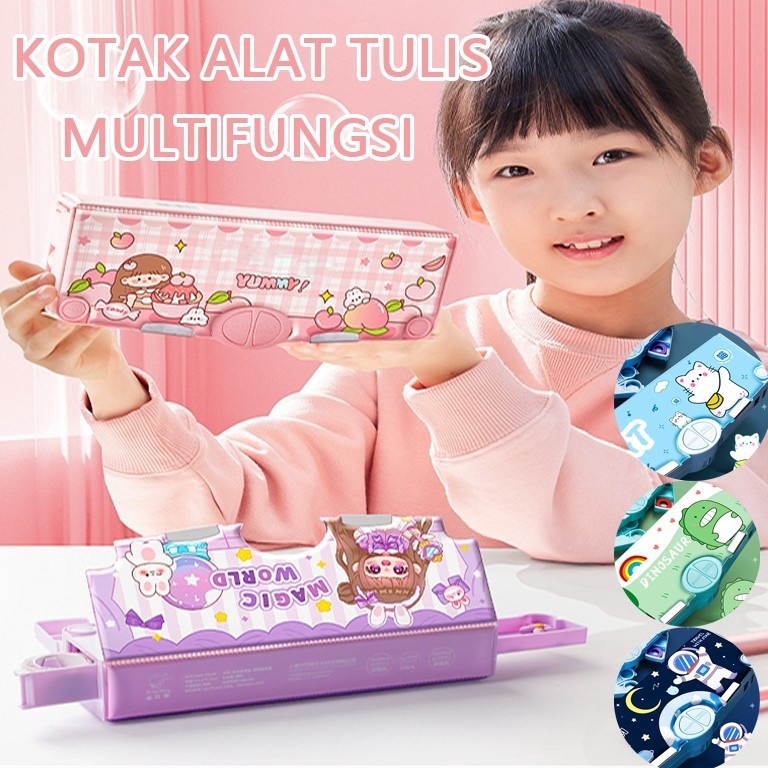 

ART U3Z3 COD Kotak Alat Tulis Anak PerempuanKotak Pensil Pola KartunKotak Pensil Plastik Dua Lapis MultifungsiCocok untuk Anak Lakilaki dan Perempuan Usia 512 Tahun