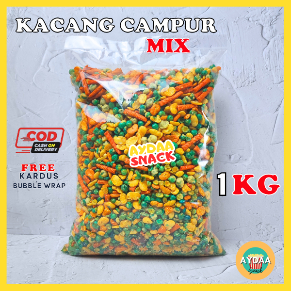 

KACANG CAMPUR MIX 1KG PEDAS MANIS GURIH CEMILAN SNACK MURAH