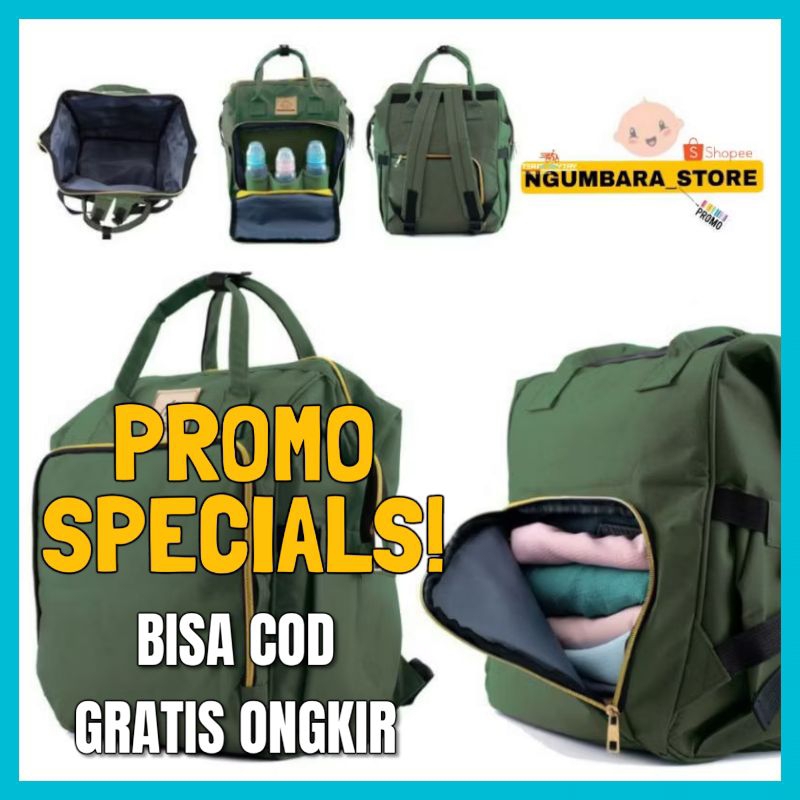 Tas ransel perlengkapan bayi multifungsi/muat banyak PAPA MAMA 1003 diaper backpack tas bayi