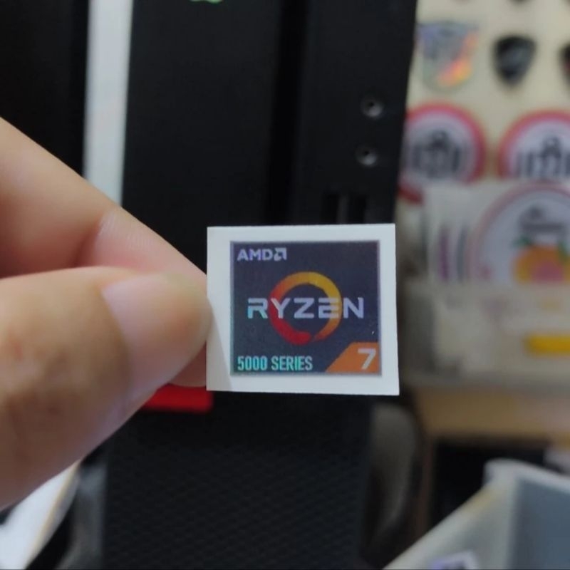 Stiker ryzen 7 custom efek hologram untuk pc laptop