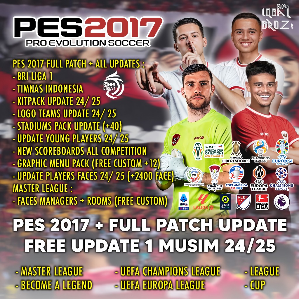 PES 2017 FULL PATCH UPDATE 24/25 + BRI LIGA 1