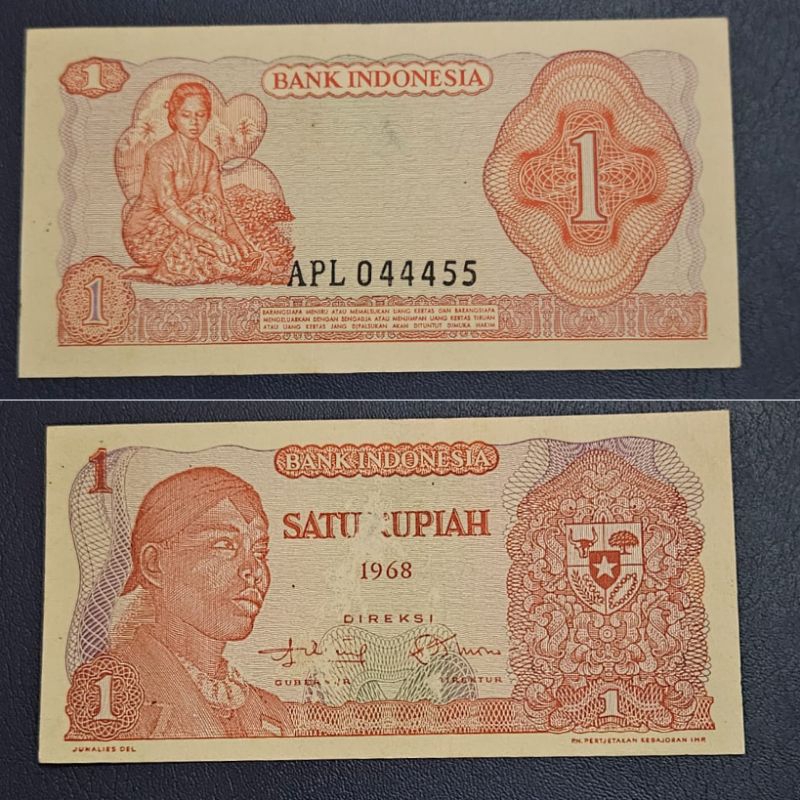 Uang Kuno Indonesia 1 rupiah sudirman/soedirman 1964 Kondisi AUNC MULUS UTUH Original 100%