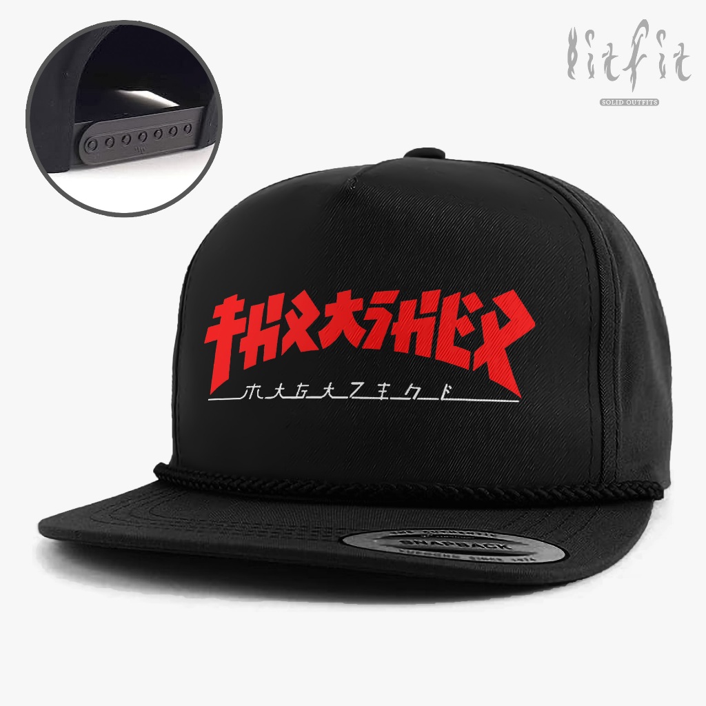 SD1 - Trasher Snapback Baseball Tali /Topi Snapback Pria /Topi Trucker Jaring /Topi Distro Skena Out