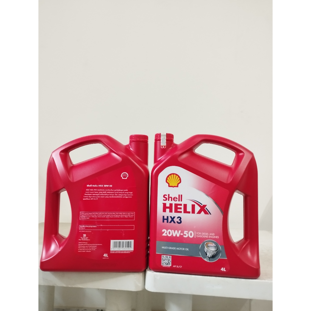 OLI SHELL HELIX MERAH HX3 20/50 4 LITER BARANG DI JAMIN ORI 100%