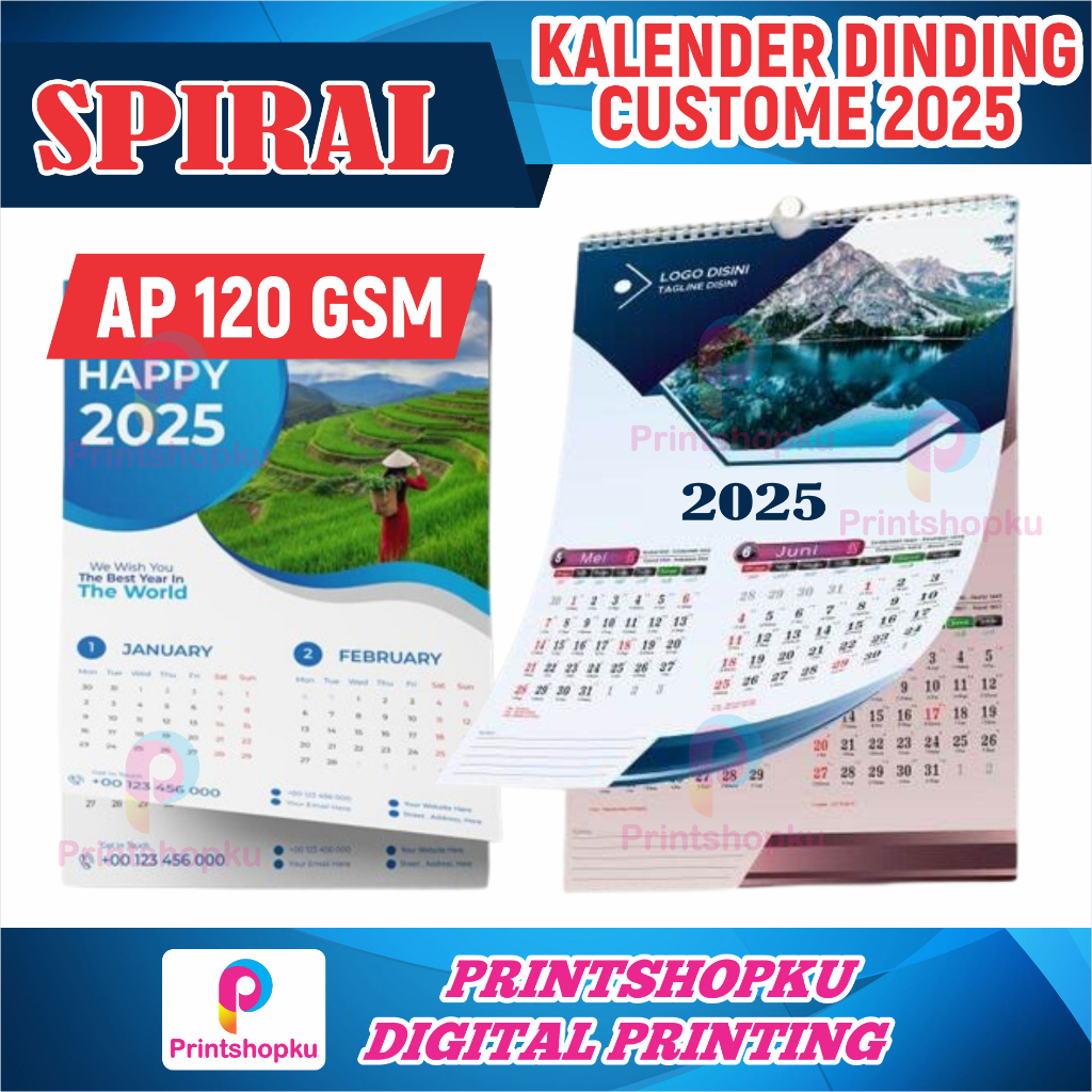 

KALENDER DINDING 2025 SPIRAL AP 150 GSM KALENDER 2025 KALENDER KAMPANYE 2025 KALENDER BISNIS 2025