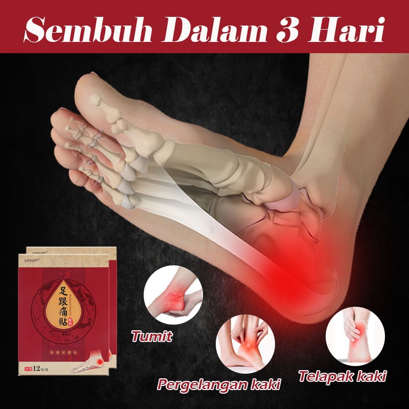 Pereda nyeri tumit plantar fasciitis terapi 12pcs tumit koyo kaki pereda nyeri tambalan plantar fasc