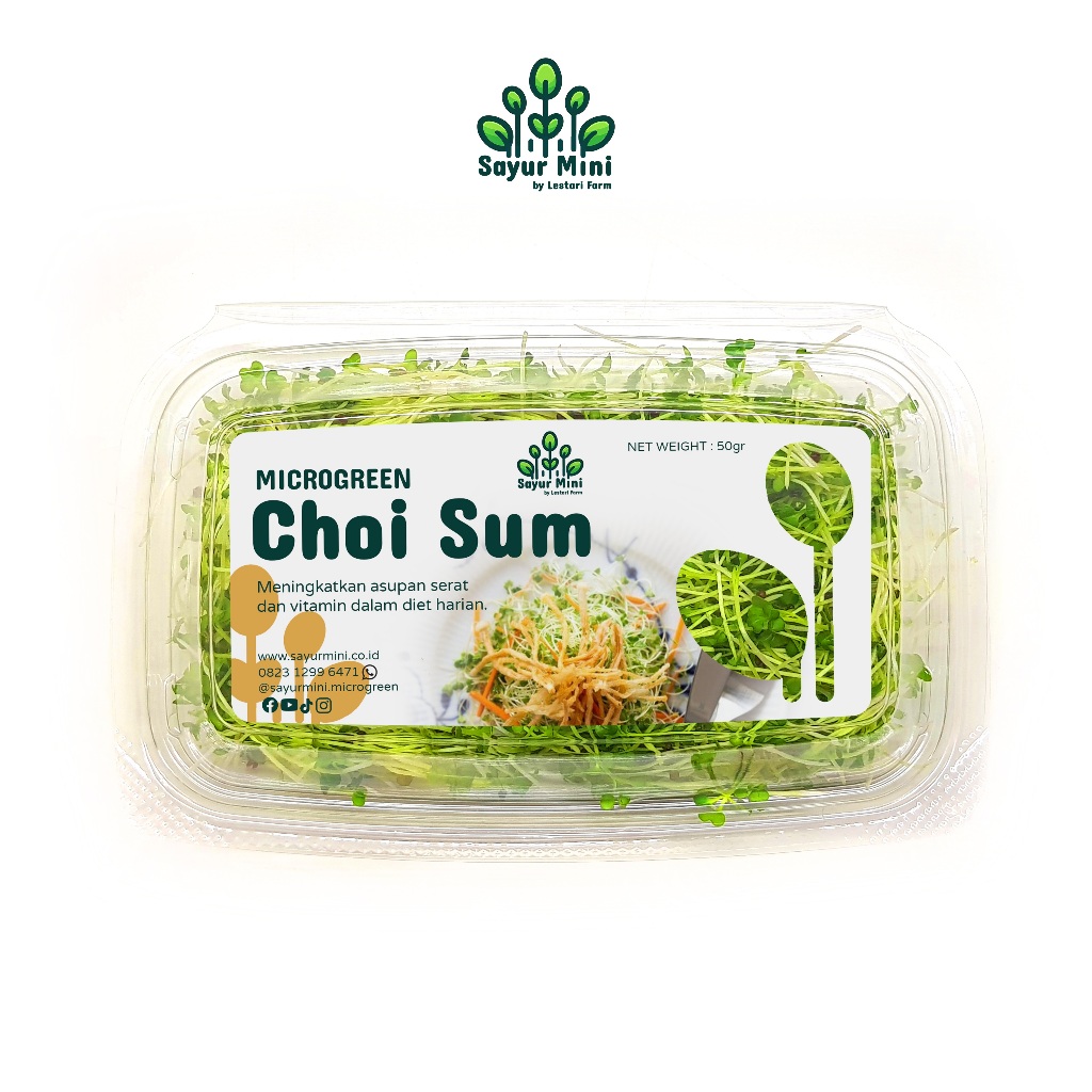 

SAYUR MINI Microgreen Choi Sum 50gr - Salad Microgreen - Fresh Cut - Sawi Hijau