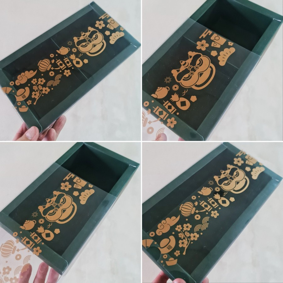 

10 pcs box imlek sekat ukuran 22x11x6cm kemasan eggtart warna hijau tua chinese new year