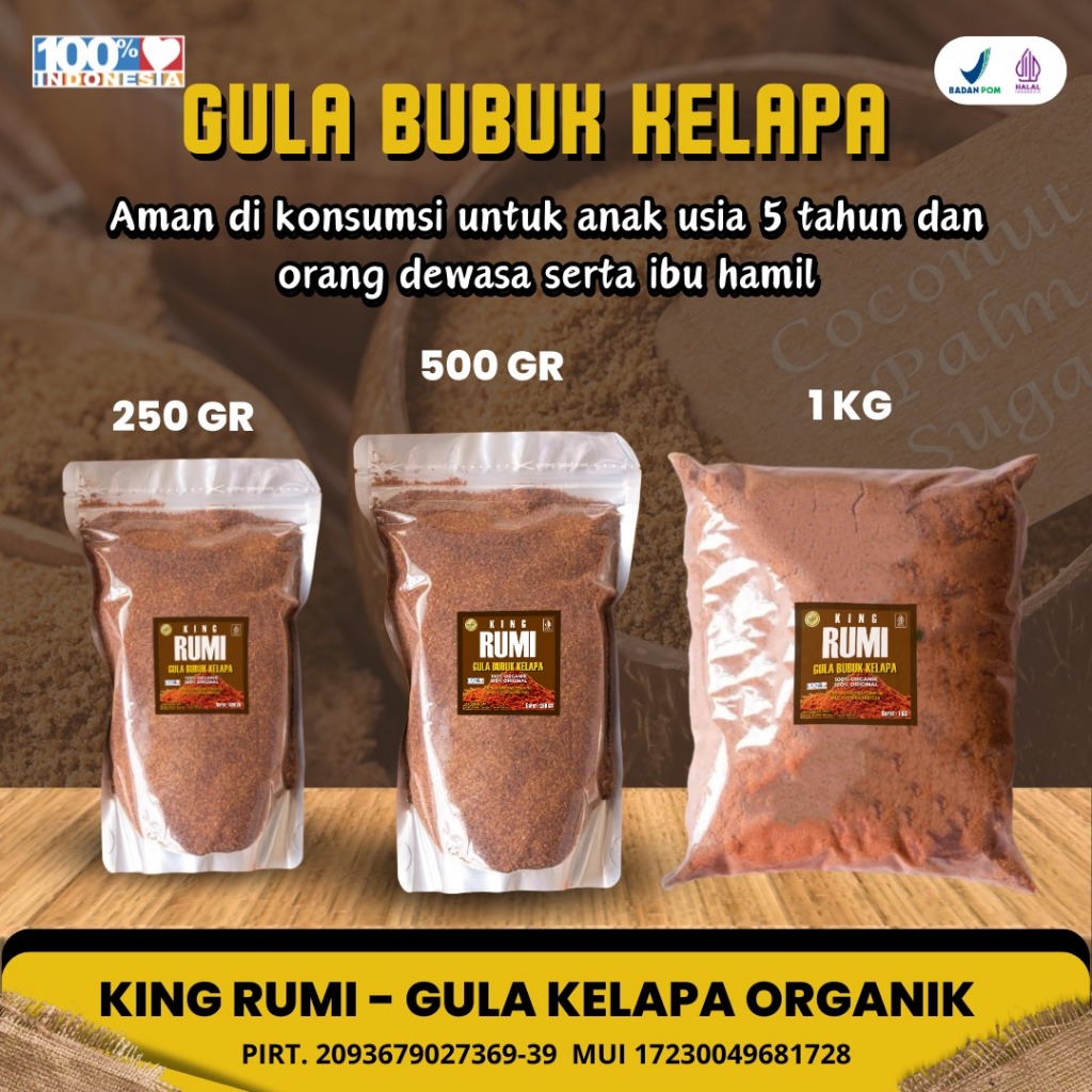 

King Rumi - Gula Aren mix kelapa bubuk organik premium best quality