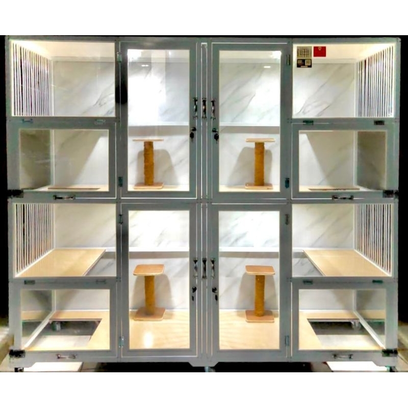 KANDANG KUCING ALUMUNIUM 4KAMAR READY STOCK